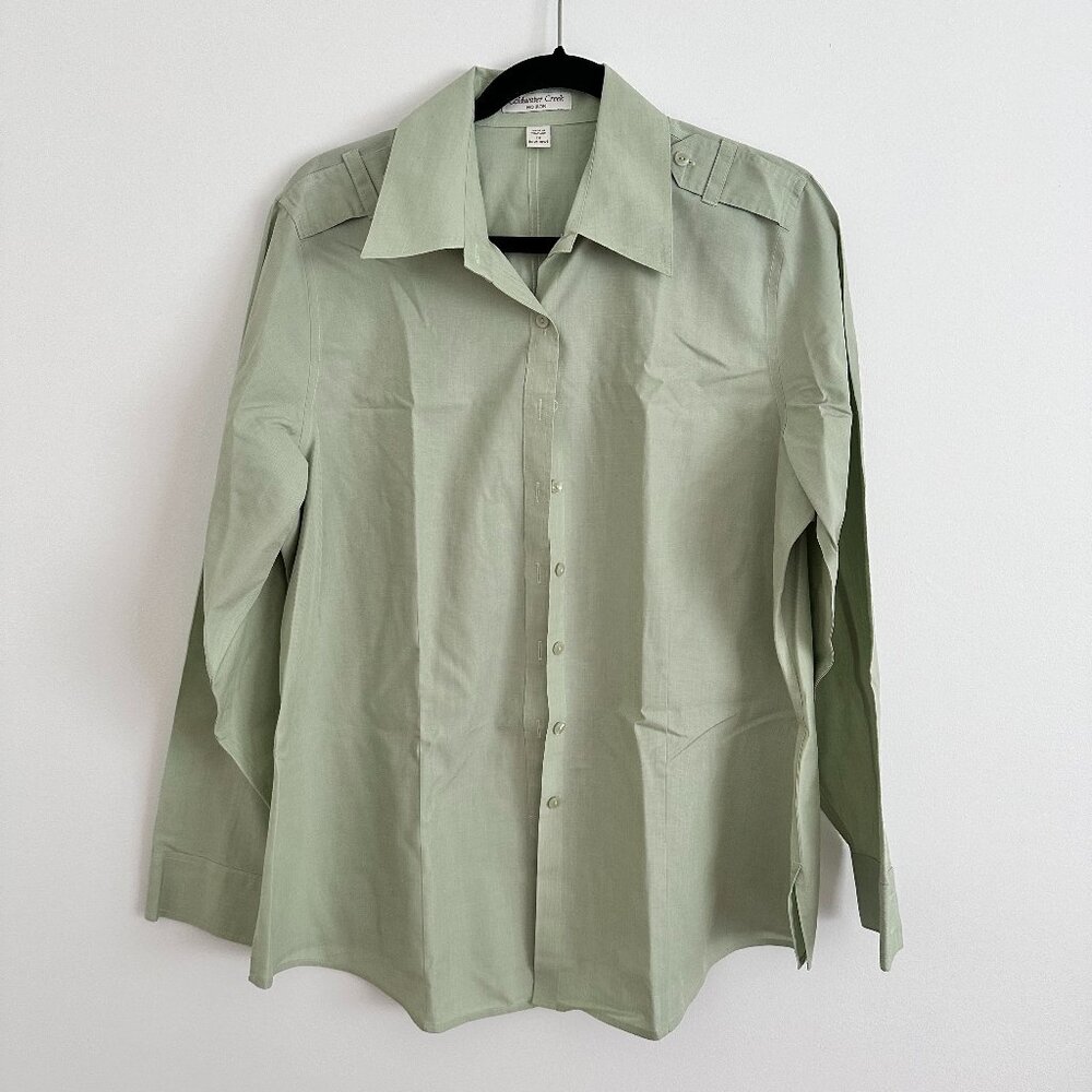 Coldwater Creek, Light Olive Button Blouse, 1X